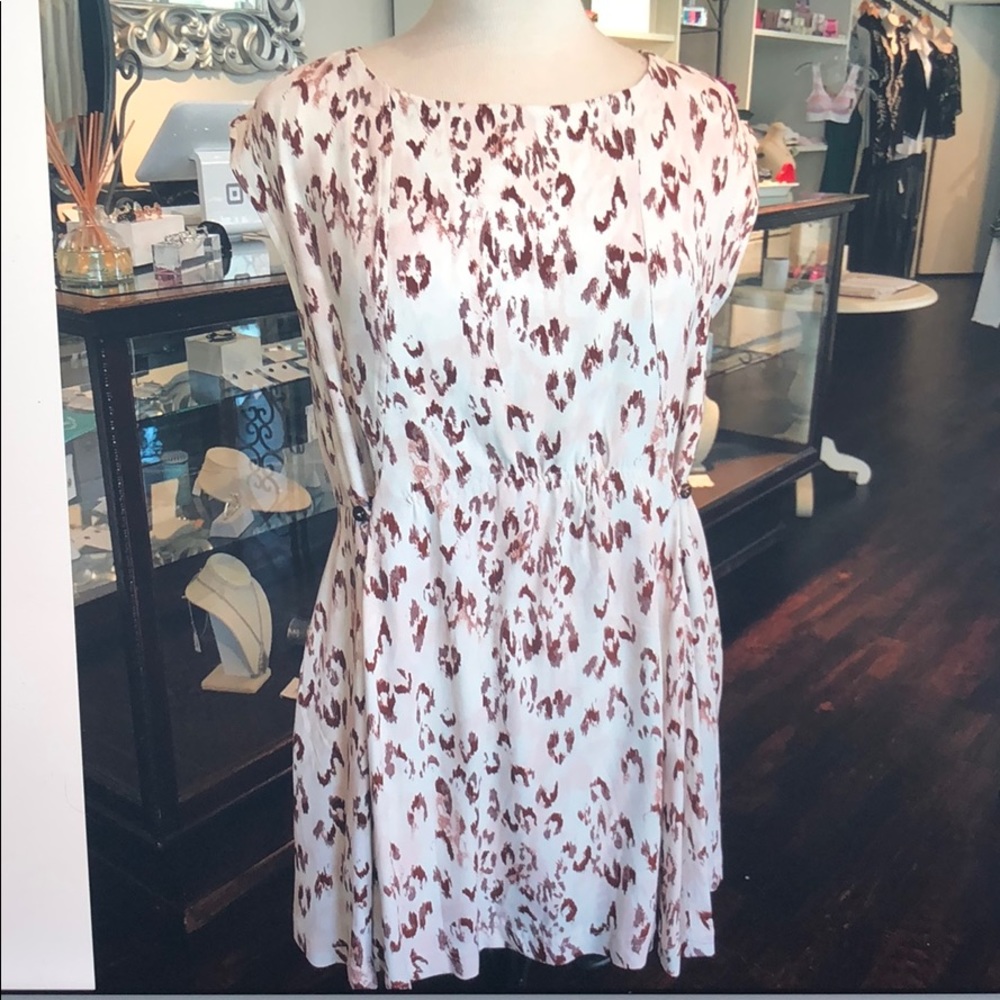 Free people open back dress in ivory combo